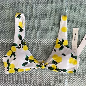 NWT Bloomingdale’s AQUA Swim Lemon Print Bathing Suit Top